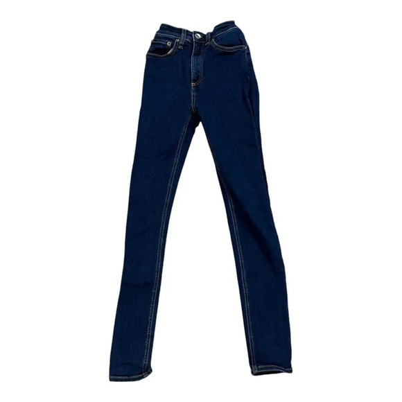 Rag & Bone Marine Blue Nina High Rise Skinny Jeans 24 - Picture 2 of 5